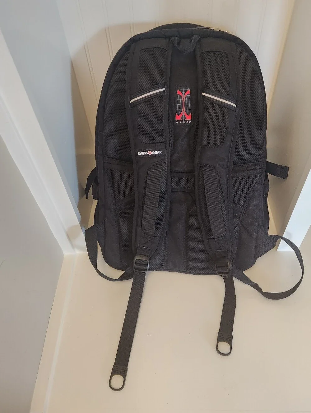 SwissGear Black Men's Travel & Laptop Backpack with Red Logo